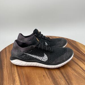 Nike Free RN Flyknit Shoes Womens Size 7 Black Running Comfort Walking Sneakers